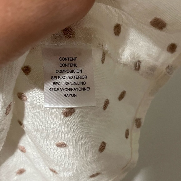 WAYF linen blend polka dot wrap top - Picture 5 of 8